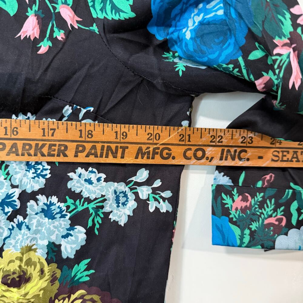 Tuckernuck Women's Verdant Floral Royal Shirt Dress Black Blue Large Garden EUC - Picture 8 of 11